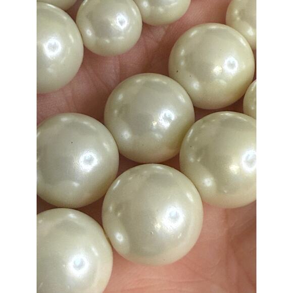 Chicos Multi Strand Pearl Tone Necklace w/ Crystal Bars Statement 38” - Picture 5 of 14